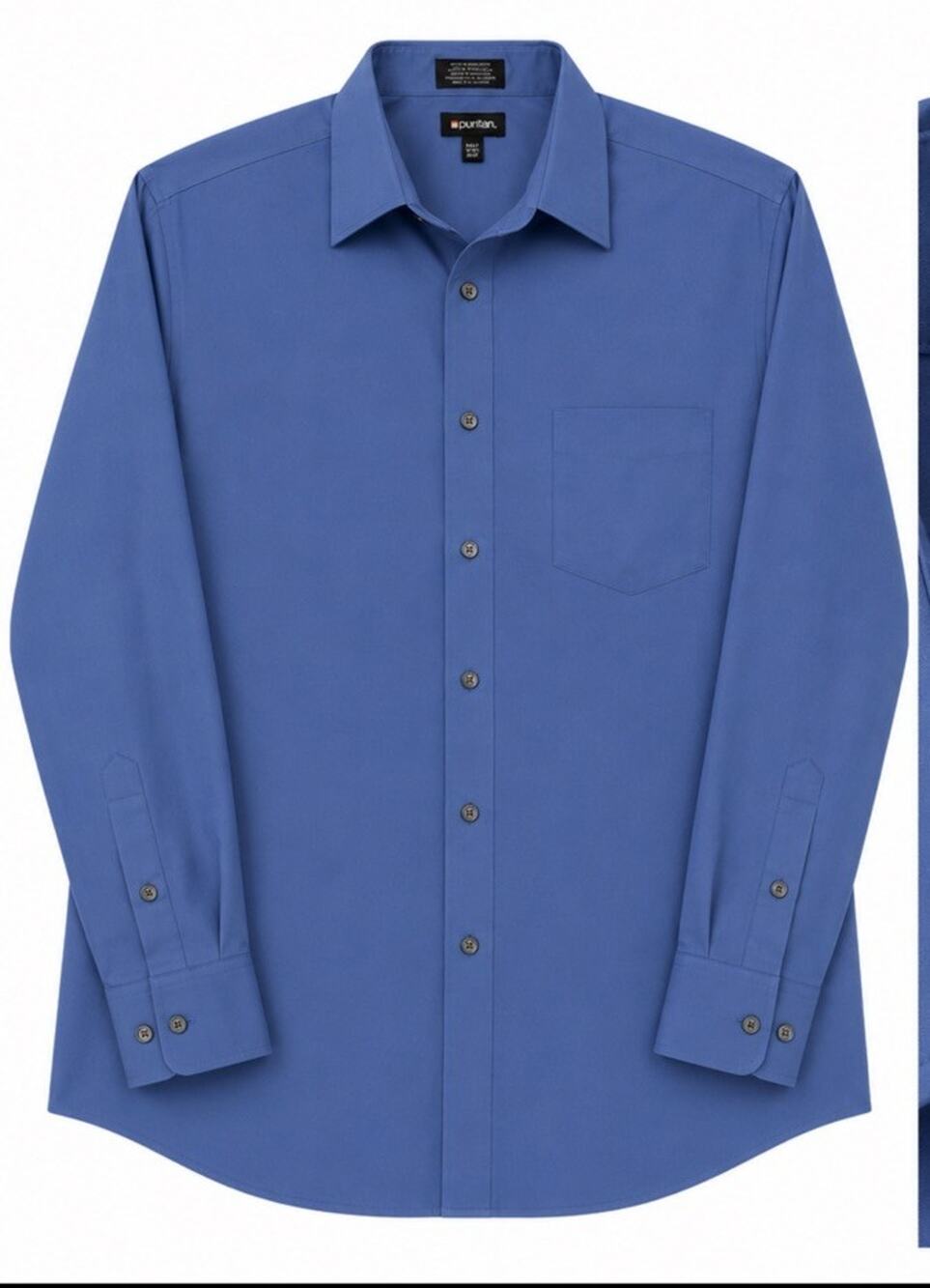 Puritan Men’s XXLT Blue Dress Shirt Long Sleeve Button Front Tall 18-18.5 36/37